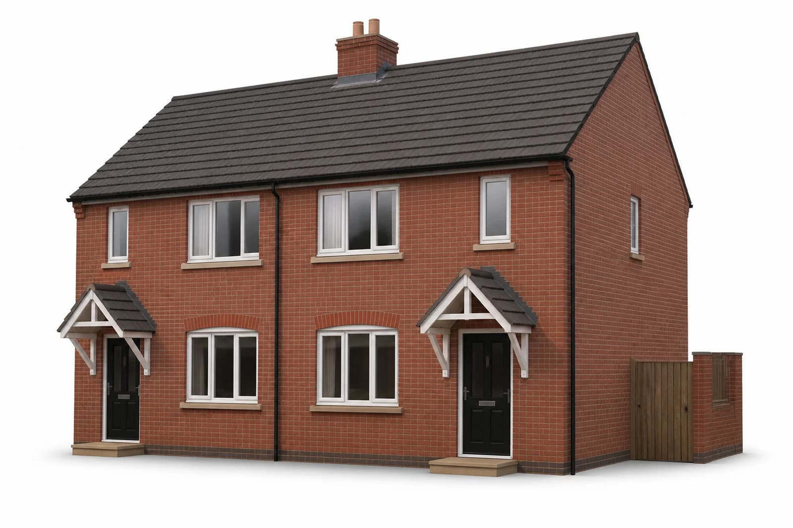 Illustrative UK semi-detached brick house used as a Property Digital Twin preview model
