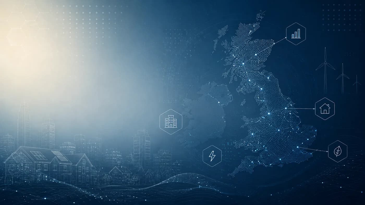 Illustrative UK property-energy intelligence connecting homes and regions